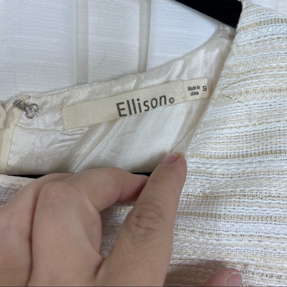 Ellison cream and gold tweed mini dress - Picture 6 of 8